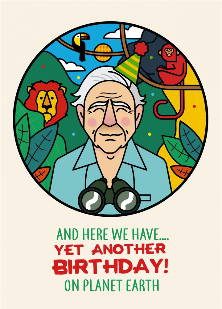 David Attenborough Yet Another Birthday Card