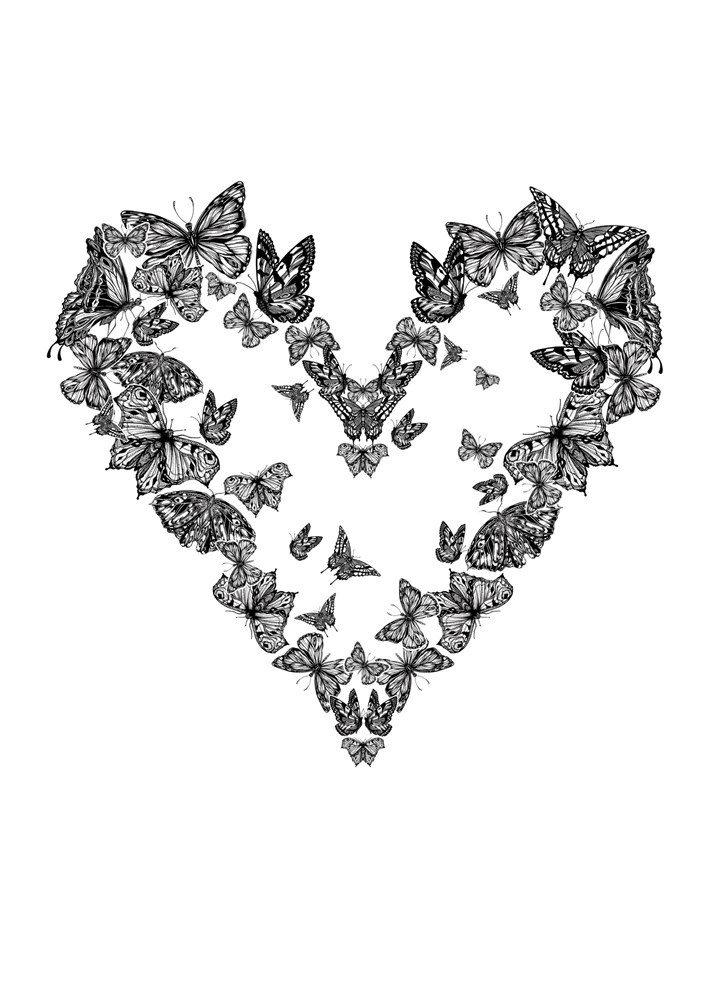 Butterflies In Heart Card
