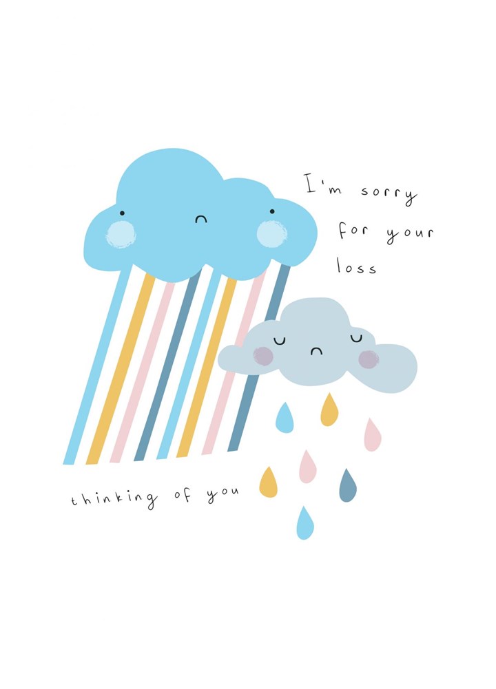 Sorry For Your Loss Rain Clouds Card