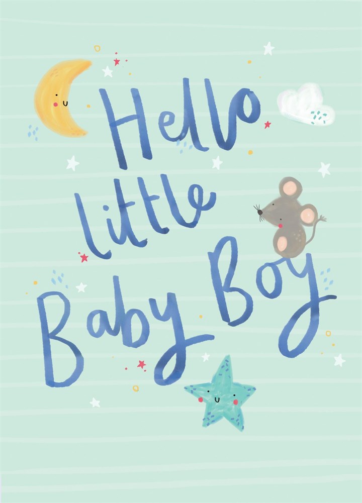 Cute Mouse New Baby Boy Card