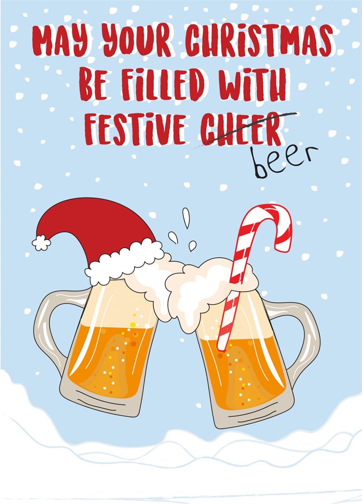 Festive Beer - Merry Christmas Card