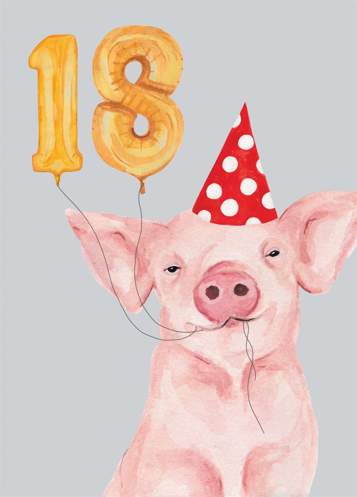 Piggy 18th Birthday Card