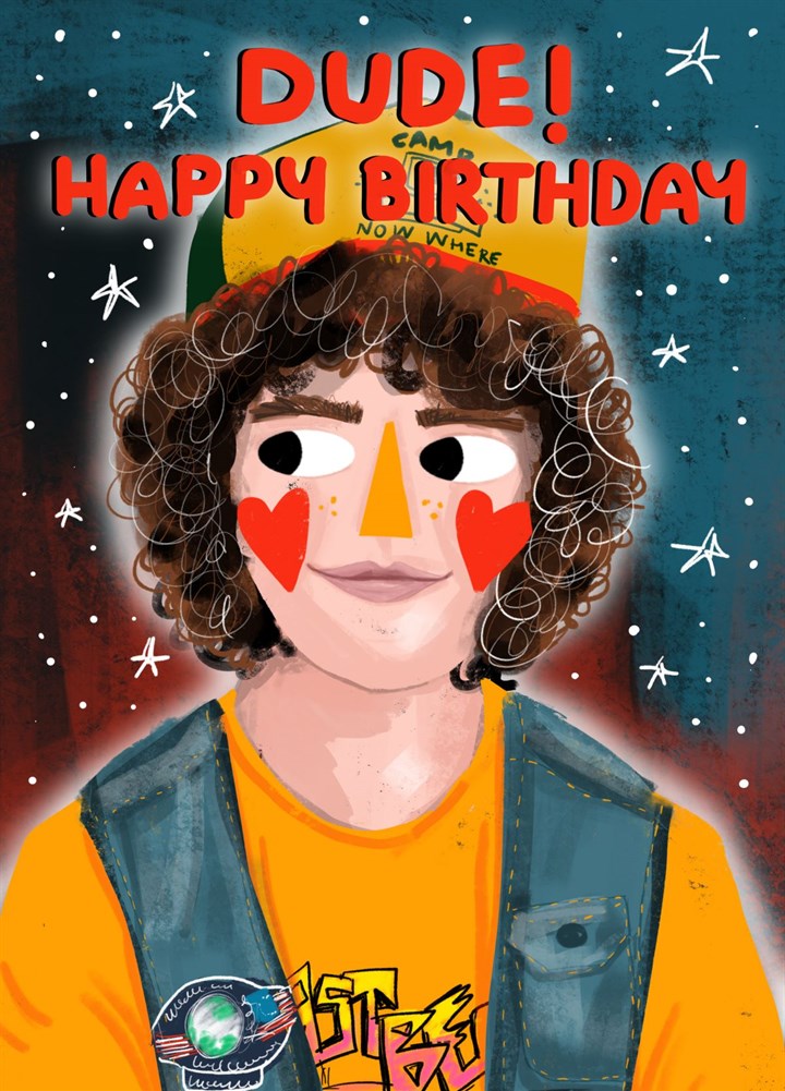 Dustin Stranger Things Birthday Card