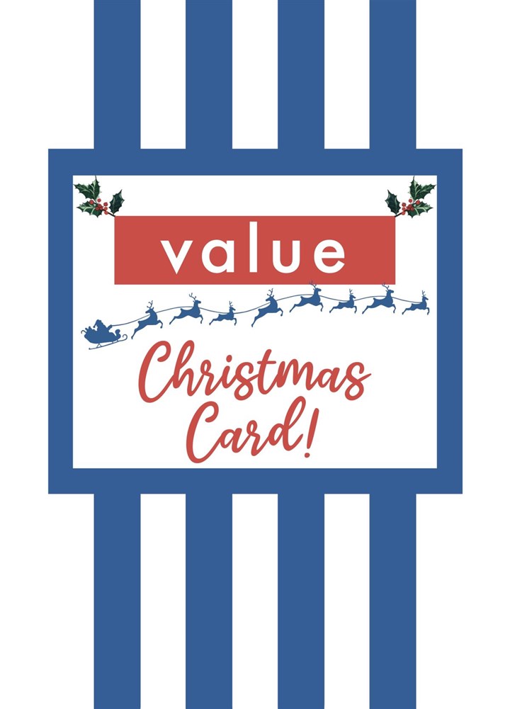 Supermarket Value - Funny Christmas Card