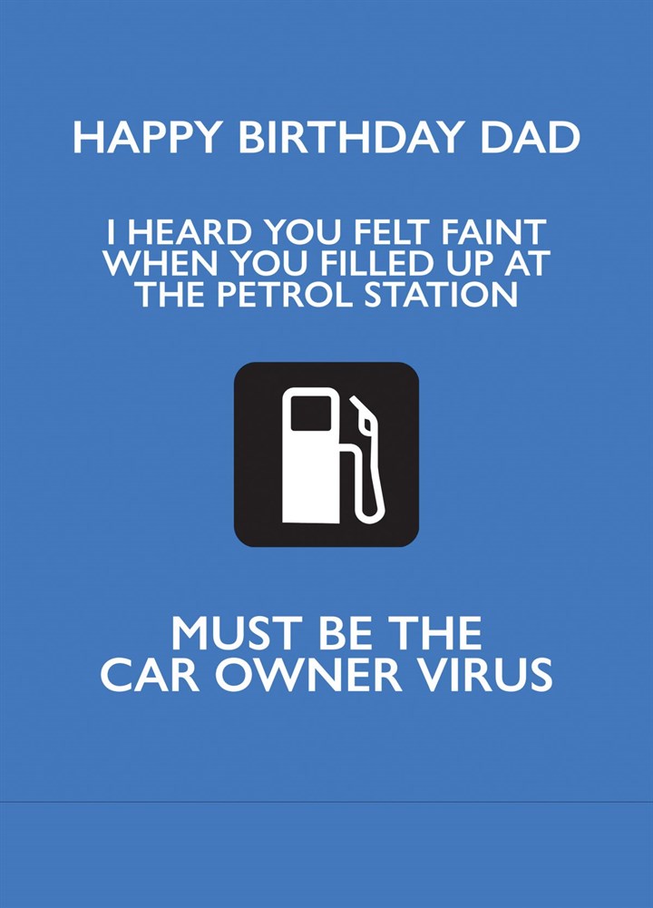 Petrol Price Birthday Card For Dads
