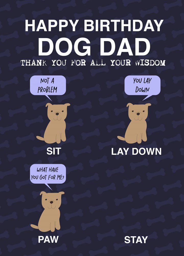 Dog Dad Tricks Card