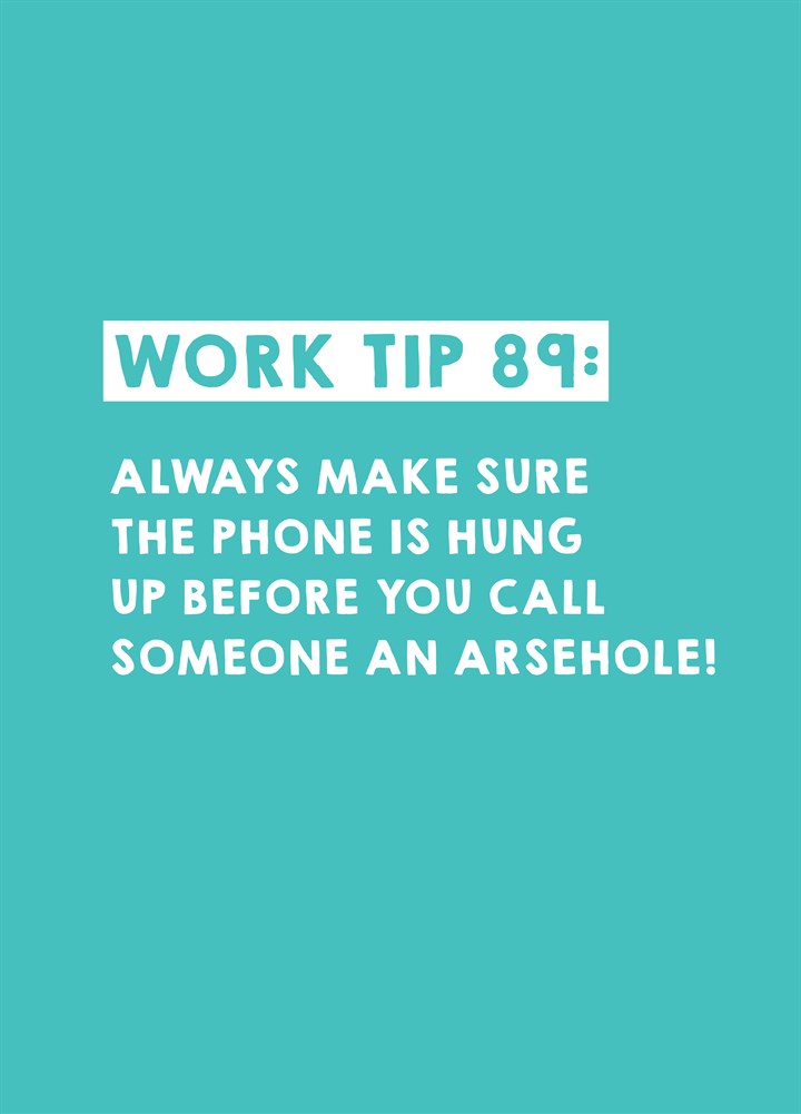 Work Tip 89 Card
