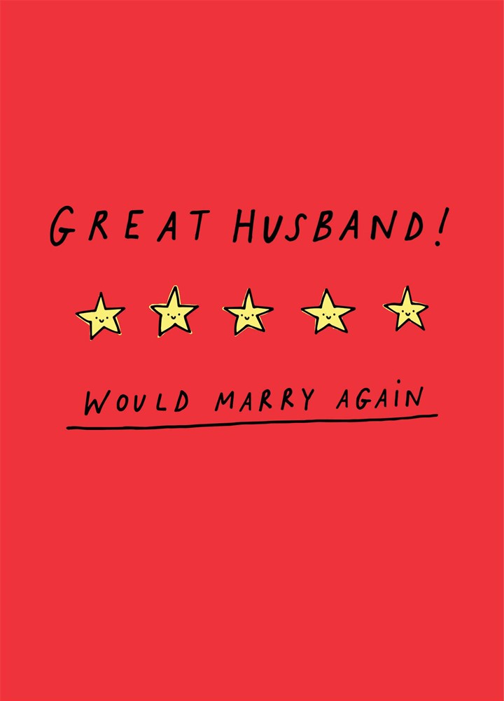 Five Star Husband Anniversary Card