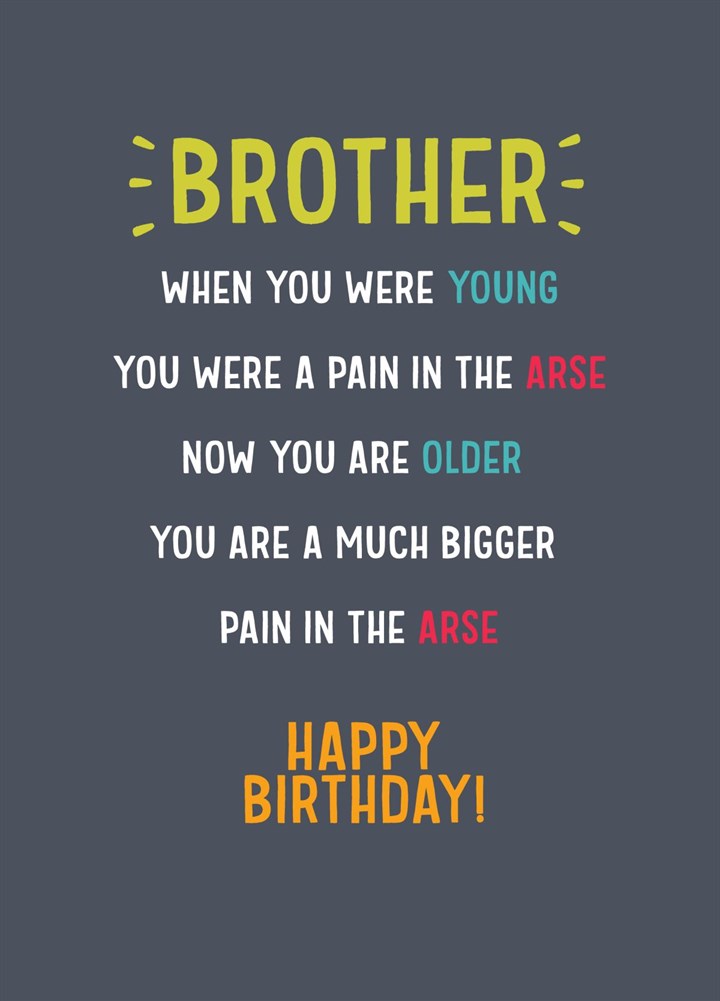 Brother, When You Were Young... Card