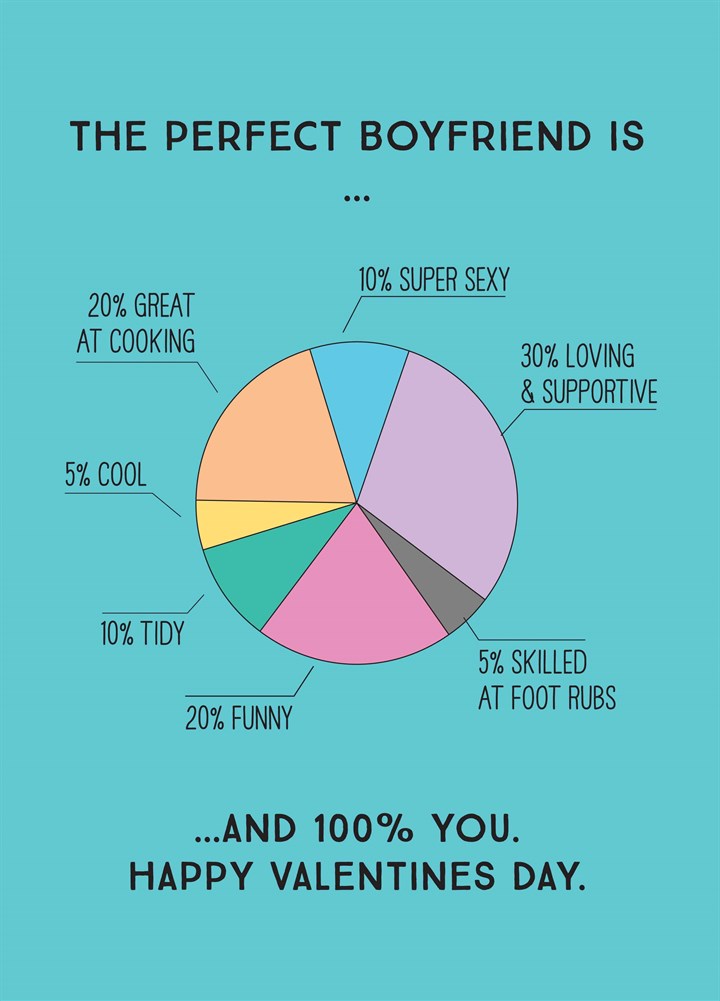 Perfect Boyfriend Pie Chart Large Card