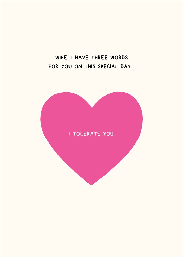 Wife I Tolerate You Card