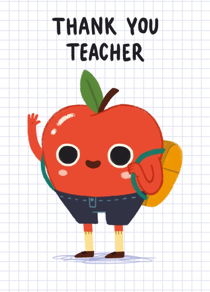 Cheery Apple Thank You Teacher Card