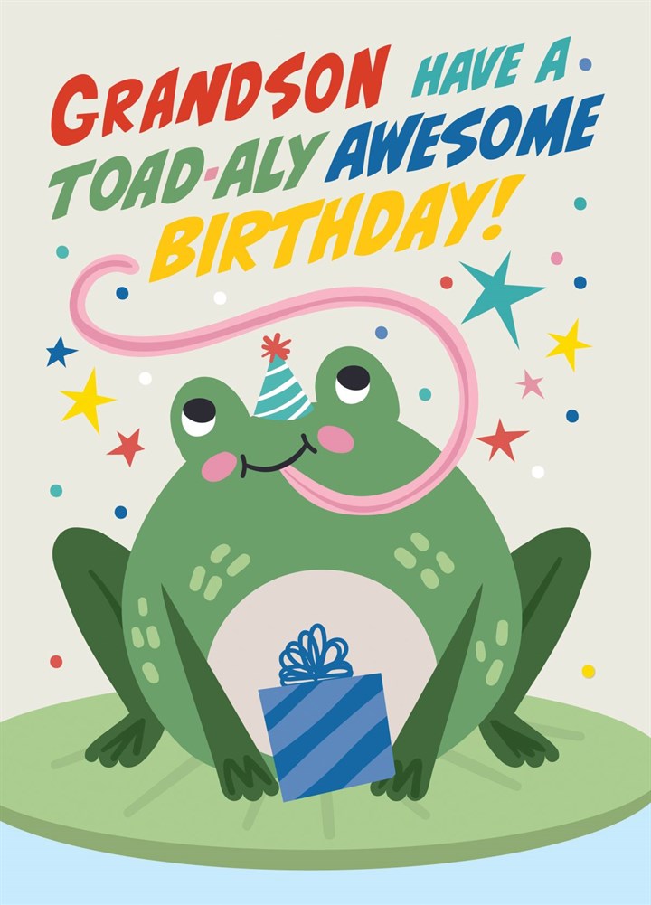 Grandson Frog Birthday Card