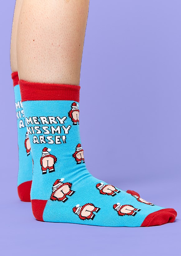 Merry Kiss My Ass Socks