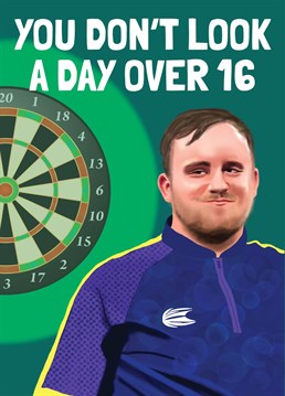 Send this funny Luke Littler darts card to someone who doesn't look a day over 16 *wink wink*