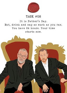 If your dad loves watching Taskmaster with Greg Davis and little Alex Horne, then this is the perfect Father's day card for him!