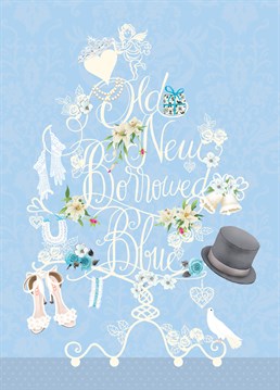 Old New Borrowed Blue card by Art File.The perfect traditional wedding card for traditional couples who follow traditions!