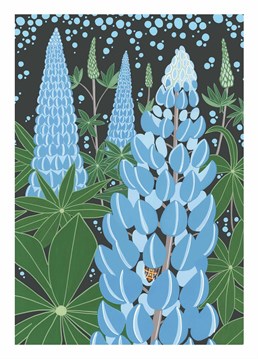 This Bird card is great for all those who love blue lupins. Say happy birthday in style.