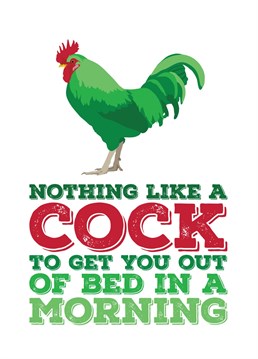 Nothing like a cock to get you out of bed in a morning. Send this Kelloggs Cornflakes inspired Birthday card to your friends to help them celebrate any occasions you see fit.