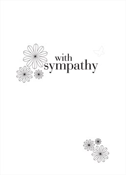 This elegant sympathy card by Claire Giles is a simple way to send you regards.