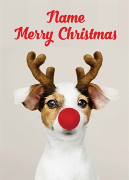 Send this adorable personalised rein-dog Christmas card to a Jack Russell lover this festive season. Designed by Scribbler.