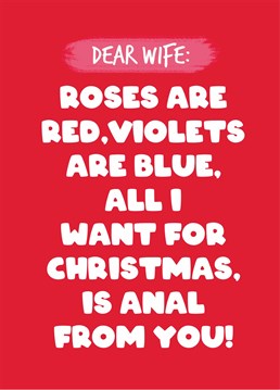 If your idea of romance is doing it up the bum then shoot your shot and send your lucky wife this naughty Christmas card by Scribbler.