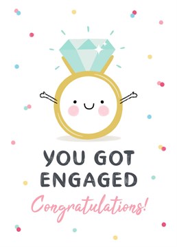 Send this cute engagement ring card to let the happy couple know how happy you are for them! Created by Design By Day.
