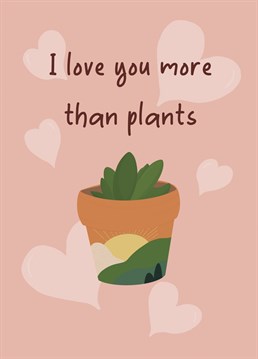 Are you someone who has a wealth of house plants? Then let that special person know you love them more than you babies with this Valentine's Anniversary card.