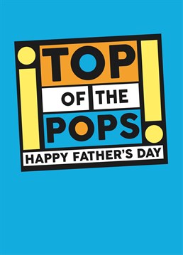 Top of the Pops is so 1983, just like him! Wish him a lovely Father's Day with this silly Scribbler card.<p>&nbsp;</p><p><strong>For Chocolate Cards</strong></p><p>Ingredients</p><p>Milk Chocolate (Sugar, Cocoa Butter, <strong>Whole Milk Powder</strong>, Cocoa Mass, Emulsifier: <strong>Soya</strong> Lecithin, Natural Vanilla Flavouring), White Chocolate (Sugar, Cocoa Butter, <strong>Whole Milk Powder,</strong> Emulsifier: <strong>Soya</strong> Lecithin, Natural Vanilla Flavouring), Dark Chocolate (Cocoa Mass, Sugar, Cocoa Butter, Emulsifier: <strong>Soya</strong> Lecithin, Natural Vanilla Flavouring). Milk Chocolate contains; cocoa solids 34% min, milk solids 22% min.</p><p>Allergens</p><p>For Allergens, see ingredients highlighted in <strong>bold</strong>. May contain traces of Peanuts &amp; Tree Nuts. Store in a cool dry place away from direct sunlight.</p><p>Typical values per 100g</p><p>Energy 2312kJ/557kcal, Fat 35g, Of which Saturates 21.5g, Carbohydrates 52.6g, Of which Sugars 51.8g, Protein 6.9g, Salt 0.21g</p>