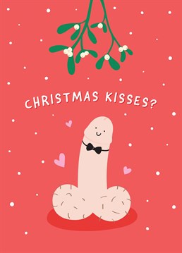 Who could resist just a little Christmas kiss? A cheeky but very cute Christmas card designed by Fliss Muir.