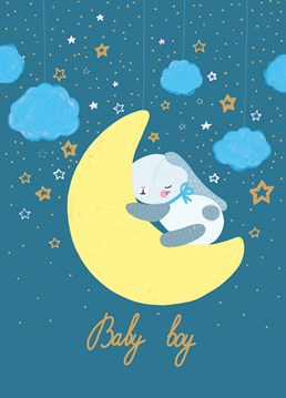 Over the moon to celebrate the arrival of a new baby boy? Send this sweet design by Forever Funny.