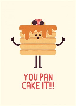 Pancakes are great for encouragement :) Say Good Luck with this cute card by HandsOffMyDinosaur.