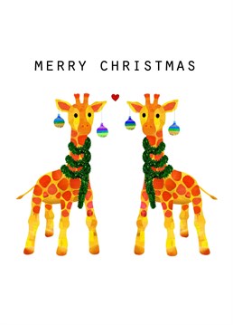 This fun giraffes card is perfect to give to a special couple or your other half on Christmas! Designed by Holly Collective.
