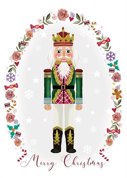 Nutcracker Christmas Greeting Card. Send your friend this Art Christmas card by Hartist Design