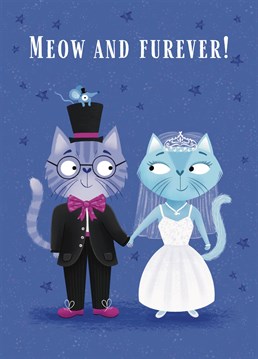 Congratulate the happy couple on their marriage with this cute cat Wedding card.