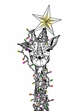 How many lights would it take to cover a giraffe? A shit ton. A Christmas card designed by Ink Inc.