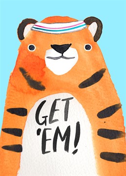 Send your best wishes to someone with this Jolly Awesome card and tell them to go get 'em tiger!