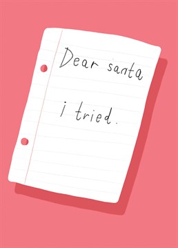 I tried to be good, I swear! For someone who's been a little bit naughty, let them know it's the thought that counts! Christmas card by Jolly Awesome.