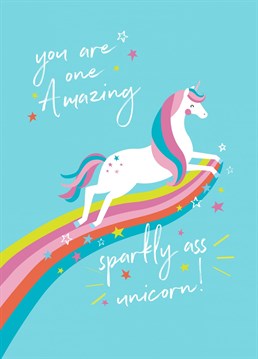 Let your loved ones know just how magical they are with this unicorn rainbow Birthday card.