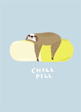 Cute chilled sloth card. Make them smile with this Just To Say card.