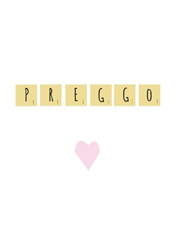 Congratulate someone on being preggo with this playful card.
