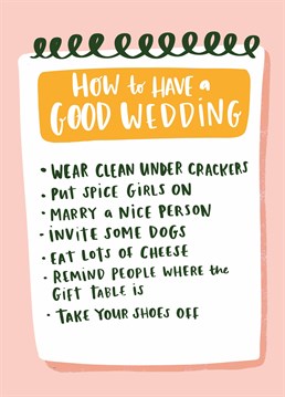 And most importantly, let your bloody hair down because you're finally married! Send this birthday checklist to advise your bestie on her wedding day. Designed by Lucy Maggie.
