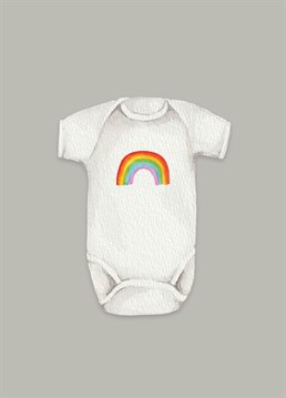 This adorable Rainbow themed baby card is perfect for new arrivals or expectant parents! Designed lovingly by lil wabbit.