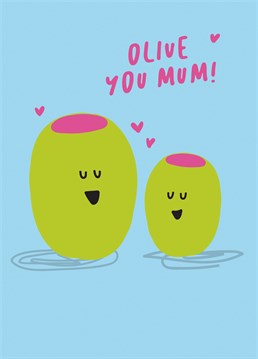 Say 'Olive You Mum' with this cute card designed by Scribbler, perfect for Mother's Day or birthdays.