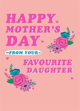 Wish Mum a happy Mother's Day with this pretty pink card, designed by Scribbler. She'll love it!