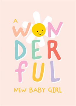Congratulate the new parents on the birth of their wonderful new baby girl, with this cute and colourful card by Macie Dot Doodles.