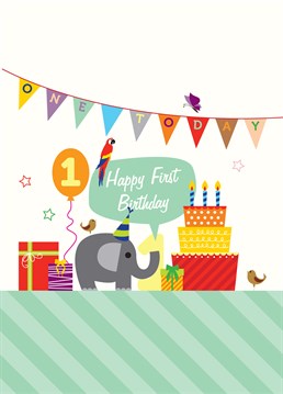 Send this ridiculously cute card by My World to a little one celebrating their first birthday.