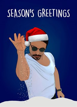 Send this hilarious Salt Bae themed Christmas card to your friends and loved ones this Christmas! Christmas dinner isn't the same without the right salty seasoning!