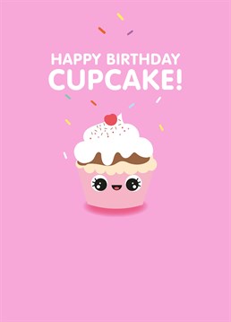 Wish a happy birthday celebration to a cute little cupcake, with sprinkles and a cherry on top! Designed by Pango Productions.