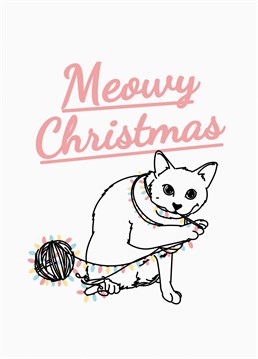 Get your cat obsessed loved one this funny christmas card!